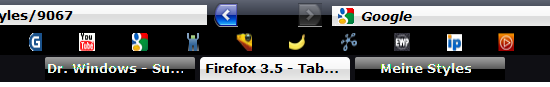 Firefox 3.6 - Tabs in the middle set