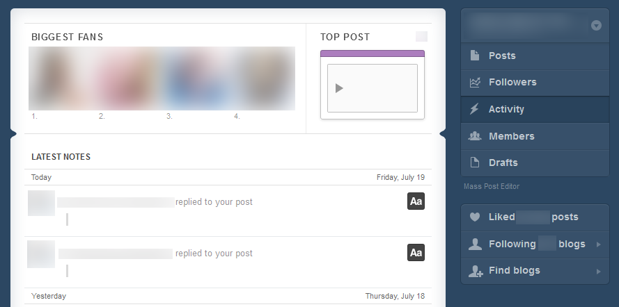 Fixes for Tumblr Activity