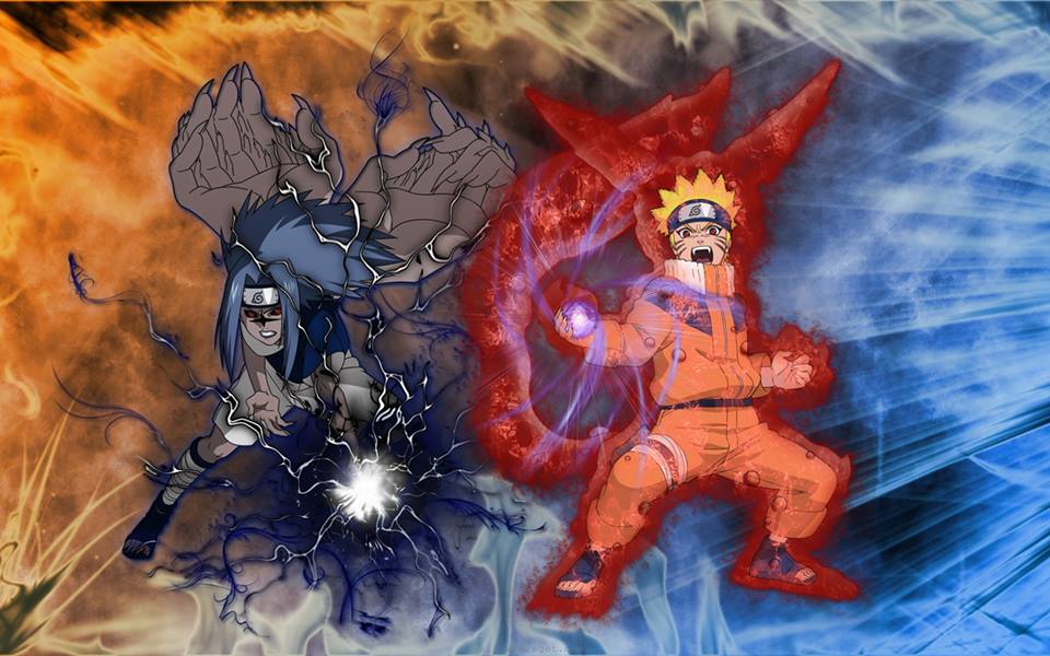 Cursed Sasuke VS Naruto Kyuubi