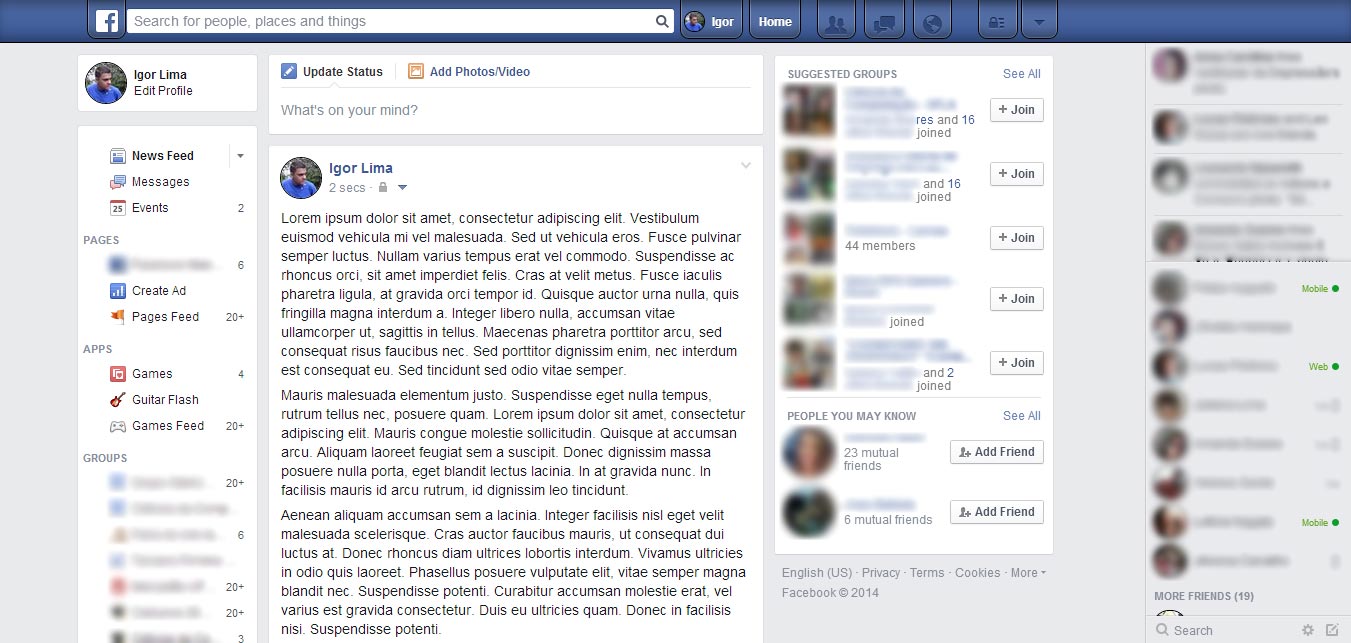 Facebook's New Design +