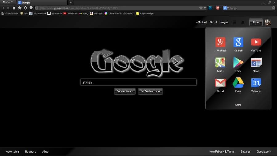 glossy black google