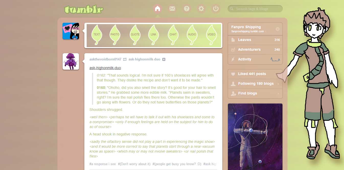 Fanpro - 0045 (Tumblr dashboard theme)