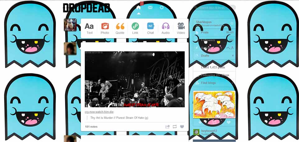 Drop Dead Ghost Tumblr Dashboard Theme