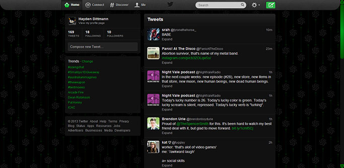 Dark Twitter (Green) - DistortedOutsider
