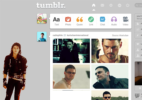 Tumblr dashboard: Michael Jackson