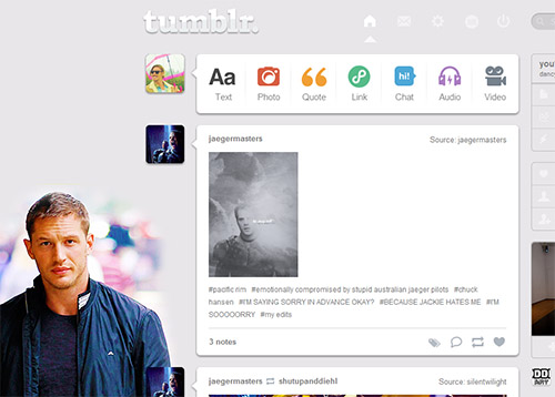 Tumblr dashboard: Tom Hardy #1