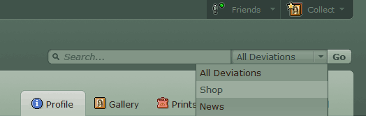 deviantART v6 Make the Searchbar Green again