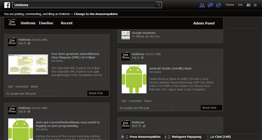 Facebook Dark-Grey for anti eyes fatigue