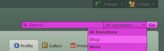 deviantART v6 Make the searchbar pink