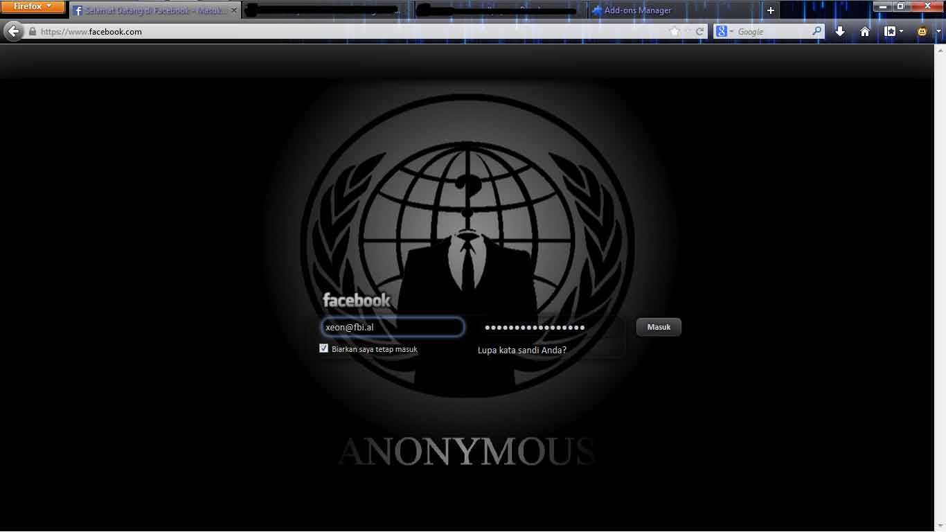 dark anonymous login  facebook styles (by x30nJr)
