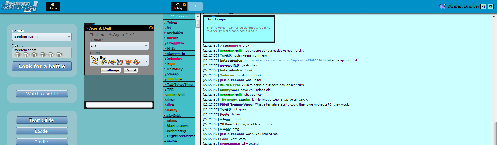 Pokemon Showdown Blue Skin