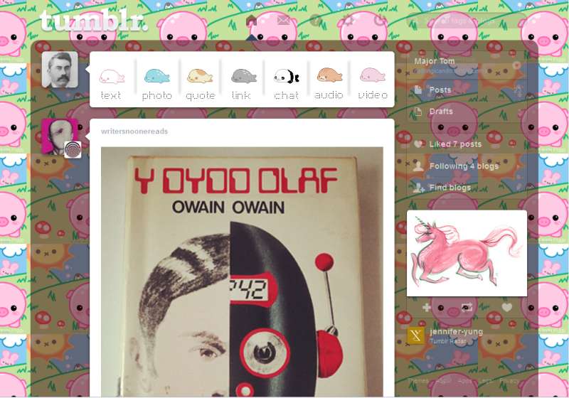 Kawaii piggy [Tumblr dash theme]