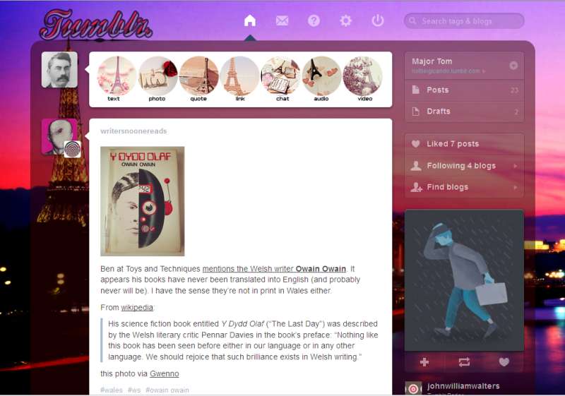 Parisian skyline [Tumblr dash theme]