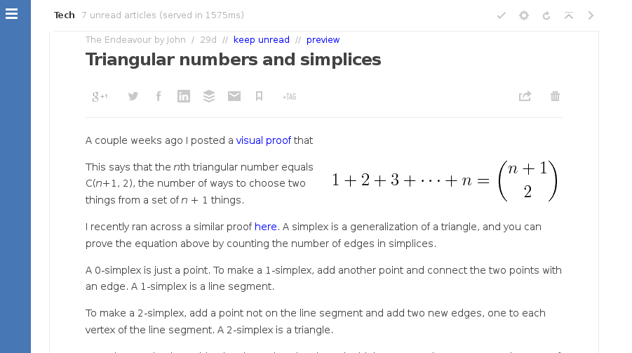 Readable Links on Feedly