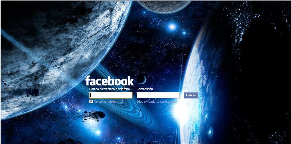 galaxia azul-login facebook