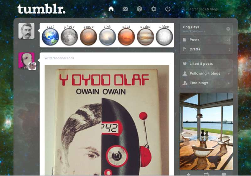 Planetary nebula [Tumblr dash theme]