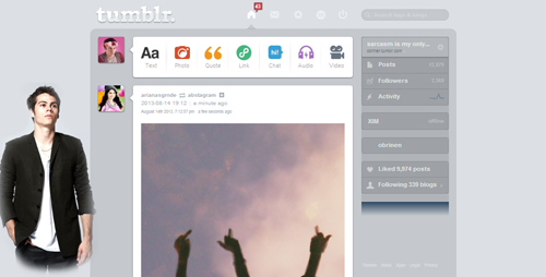 Dylan O'Brien Tumblr Dashboard Theme by obrien