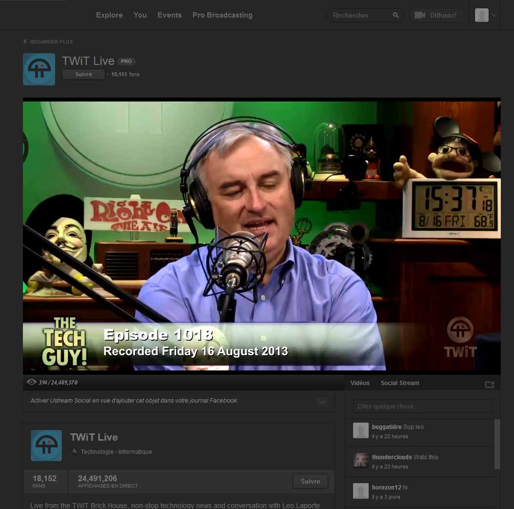 Ustream.tv - Dark/Light,  Large/Fill