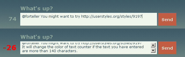 Identi.ca - Text counter style