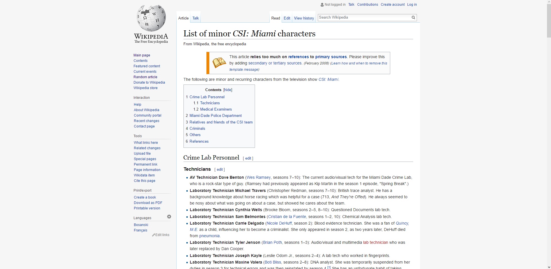 Wikipedia Fixed Width