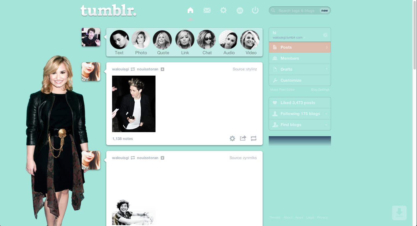 Demi Lovato Tumblr Dashboard Theme | sweetenouis