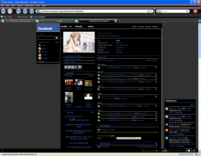 Dark facebook theme