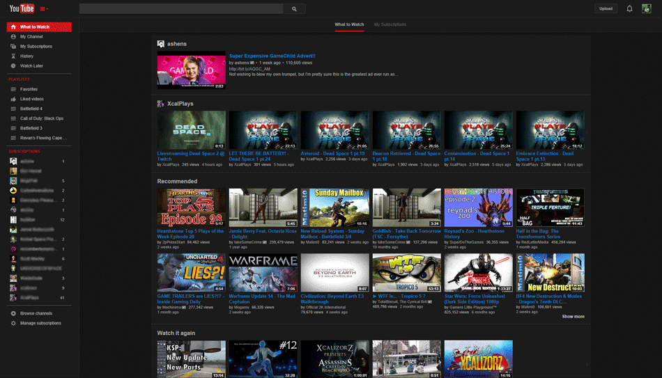 Youtube - Lights Out - A Dark Youtube Theme