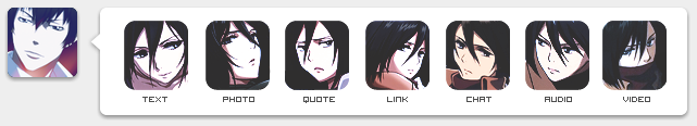 Mikasa Ackerman Tumblr Dash Icons (color)