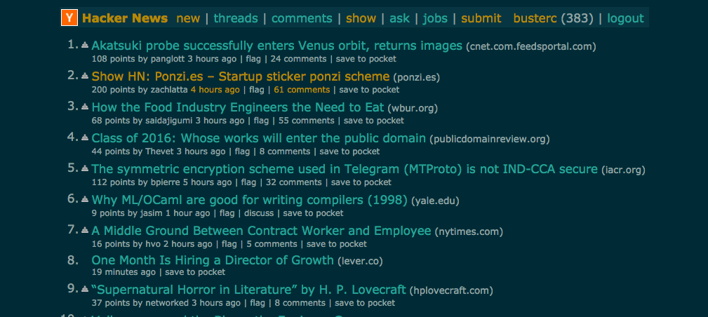 Dark Hacker News - Solarized