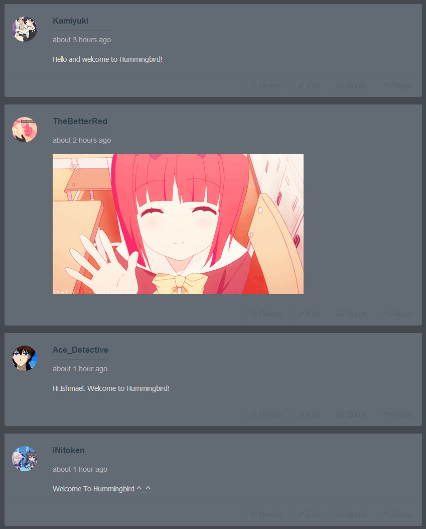 Hummingbird Night Theme