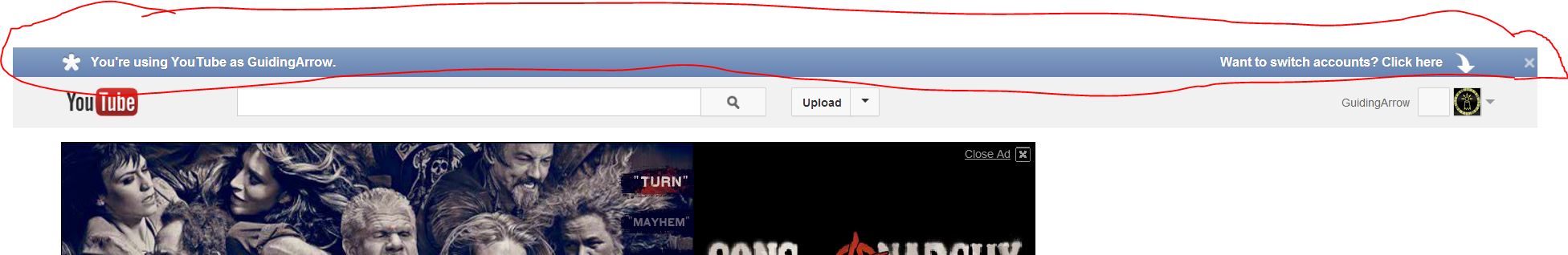 Hide Youtube Switch Accounts Banner