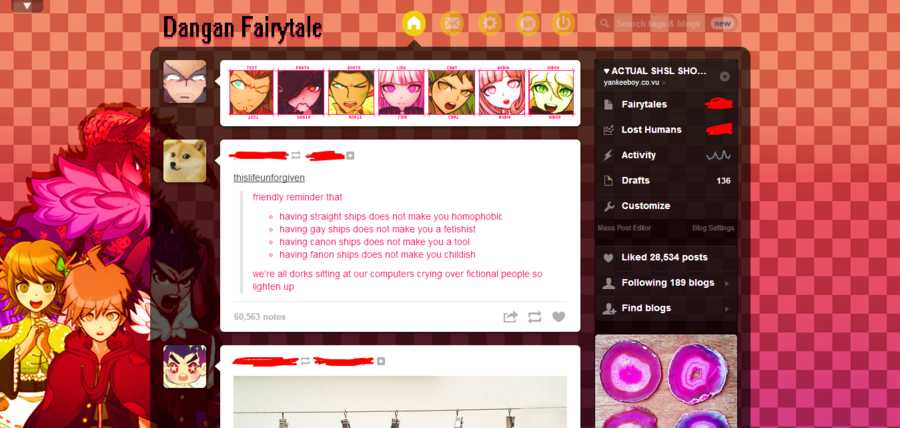 Dangan Ronpa AU - Dangan Fairytale Dashboard Theme