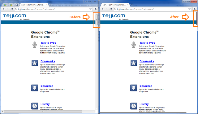 Tiny scroll bar for Chrome