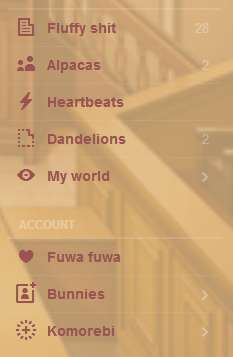 Kawaii fluffy for colored themes [Tumblr menus]