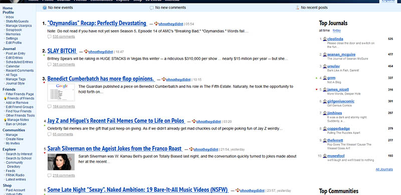 LiveJournal - Cleaner Homepage