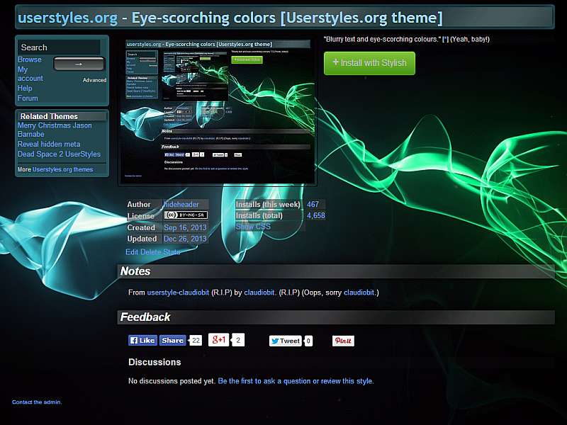 Eye-scorching colors [Userstyles.org theme]