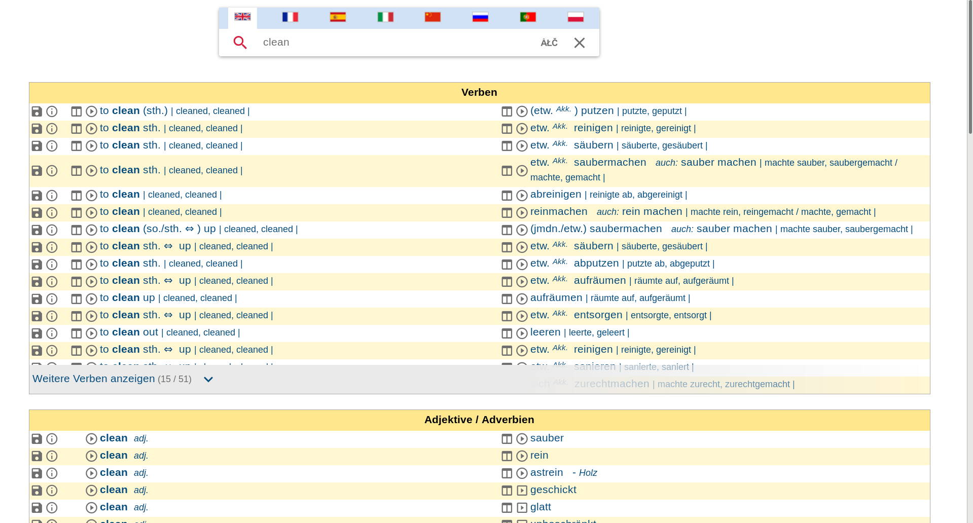 dict.leo.org minimalist