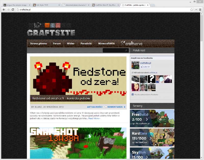 CraftSite LCT - lekkie ciemne tło (by Murshtin)