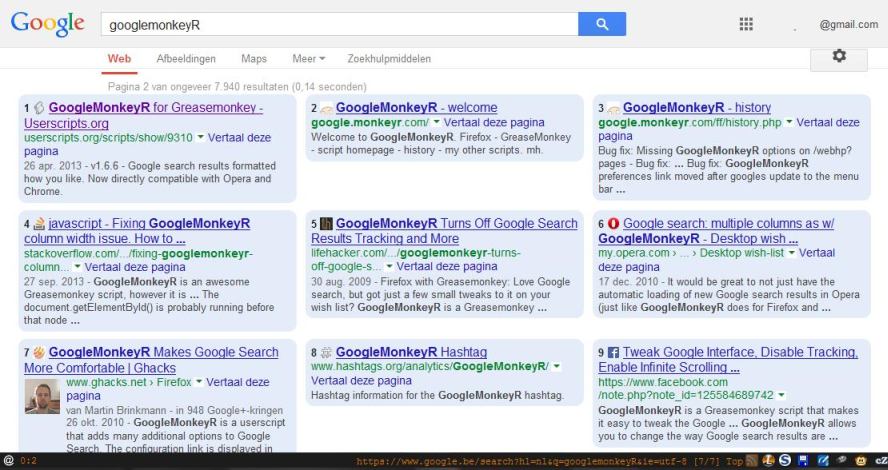 GoogleMonkeyR adjustments