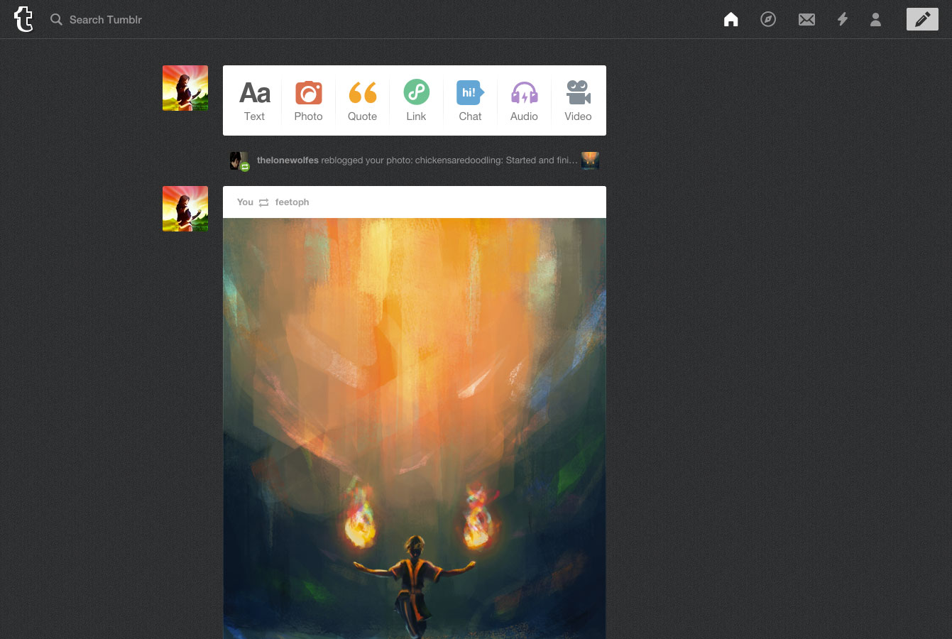 Neue - Dark Tumblr Dash Theme