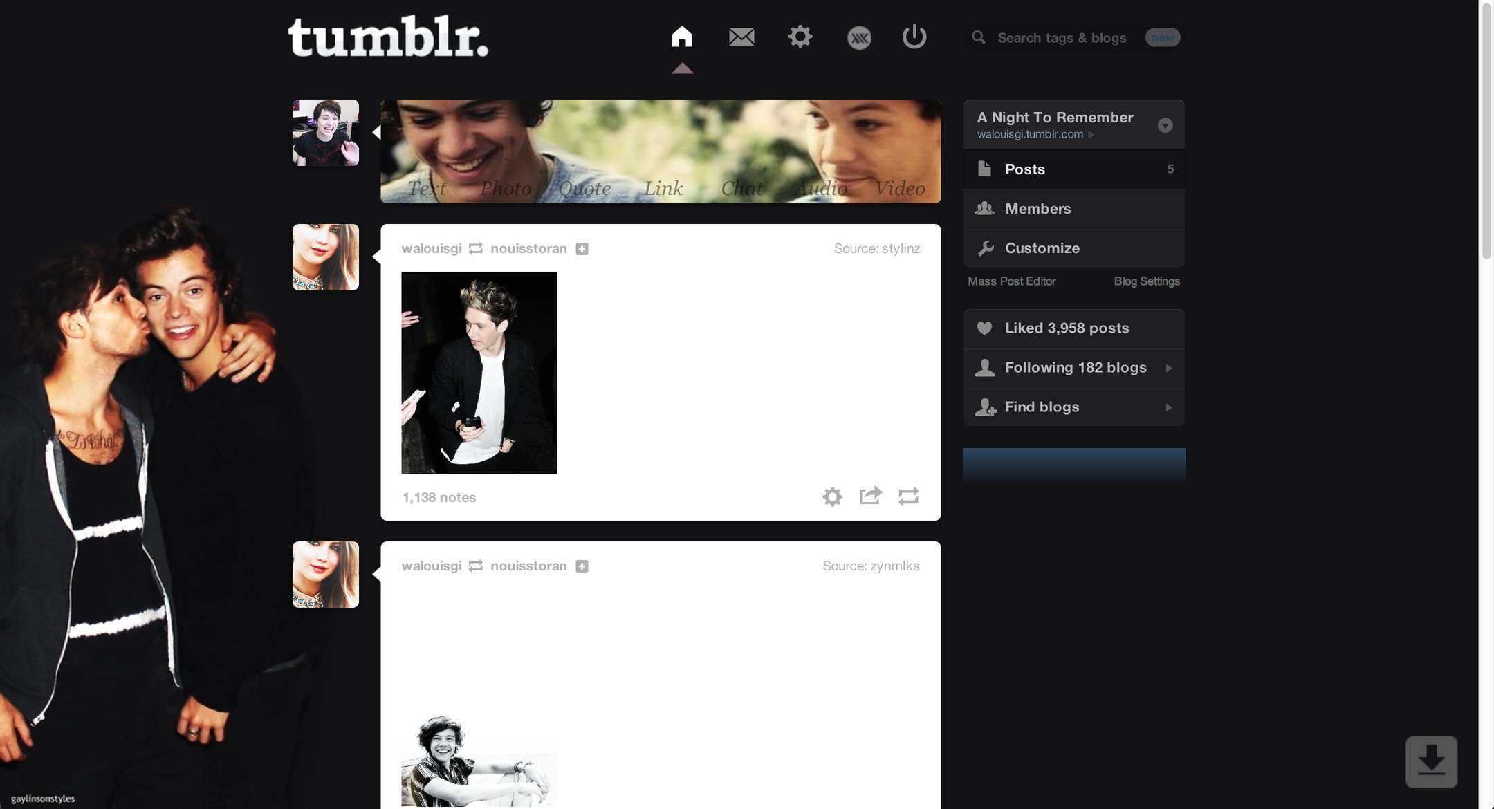 Larry Stylinson #1 Dashboard Theme | sweetenouis