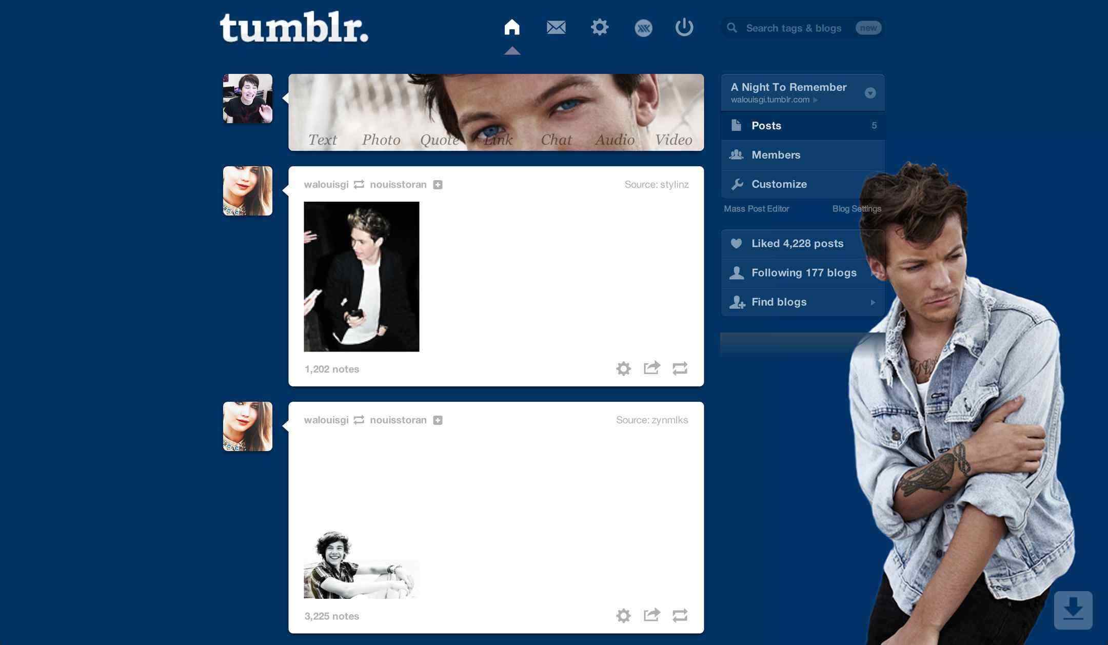 Louis Tomlinson #2 Tumblr Dashboard | sweetenouis