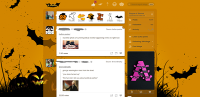 Halloween Tumblr Dashboard
