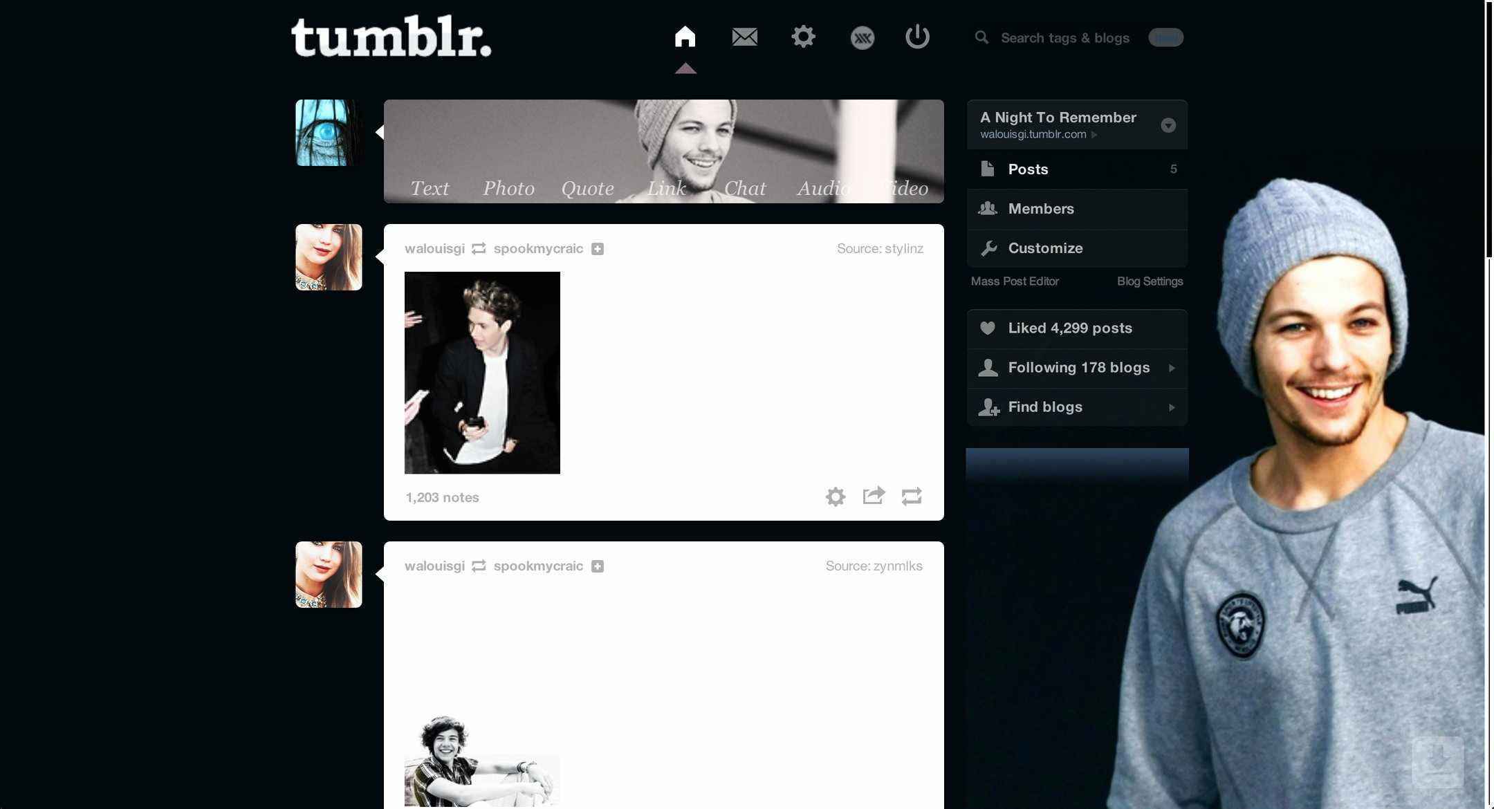 Louis Tomlinson #3 Tumblr Dashboard | sweetenouis
