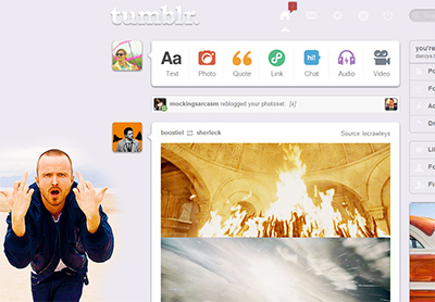 Tumblr dashboard: Aaron Paul