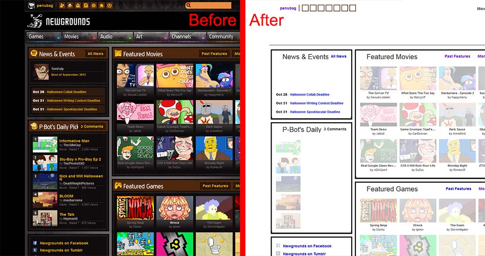 Clean, whiten and destyle pages
