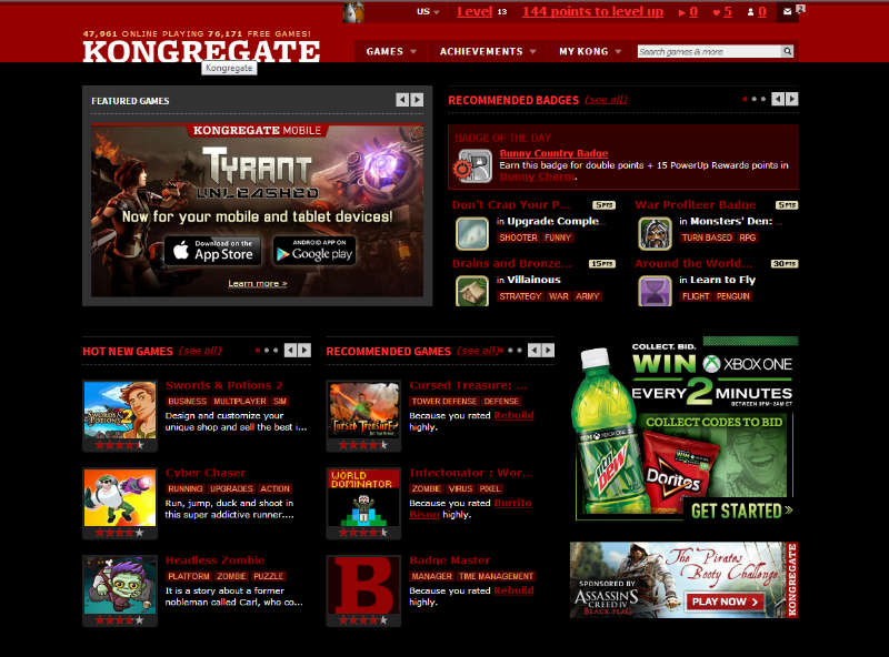 Kongregate LightsOff (Dark/Black)