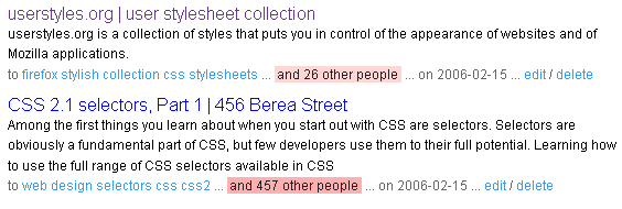 Website: del.icio.us - improve readability