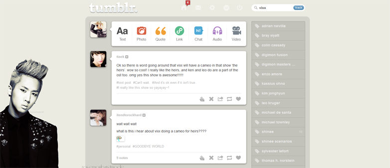 Ravi (VIXX) Tumblr Dashboard