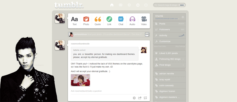 Hyuk (VIXX) Tumblr Dashboard